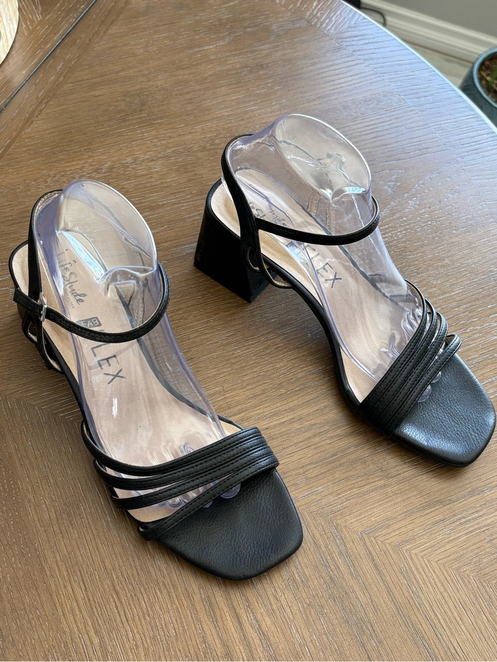 Life Stride Black Strappy Block Heel Sandals